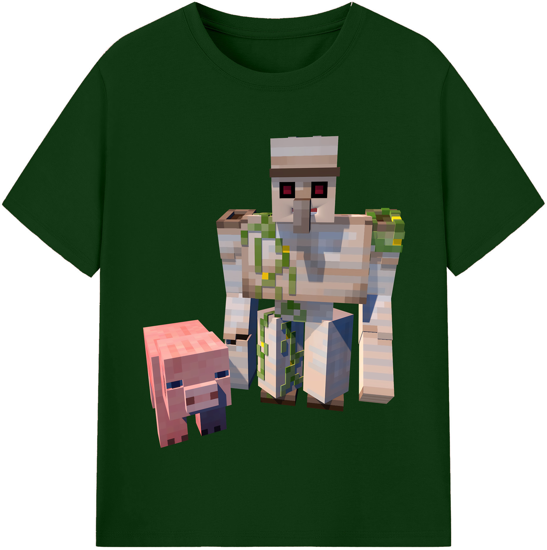 （画像用） マインクラフト ブロックの世界 Minecraft MC Block world 綿100％半袖Tシャツ（フロントプリント）